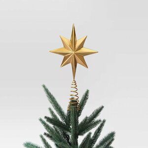 NIB! Target 14" Metal 8-Point Star Christmas Tree Topper Gold - Wondershop™